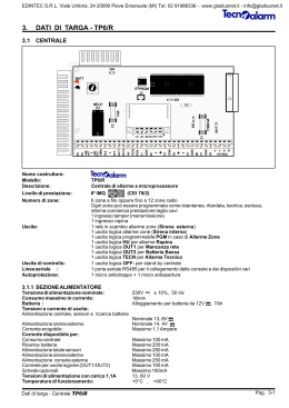 Tecnoalarm manuale tecnico centrale TP6-R 3 di 3