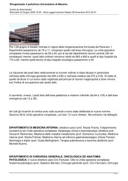 Riorganizzato il policlinico Universitario di Messina