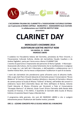 CS Clarinet Day 2014 - Goethe