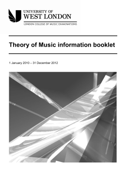 LCM Exams - Theory of Music Information Booklet
