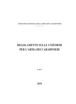 regolamento sulle uniformi per l`arma dei carabinieri