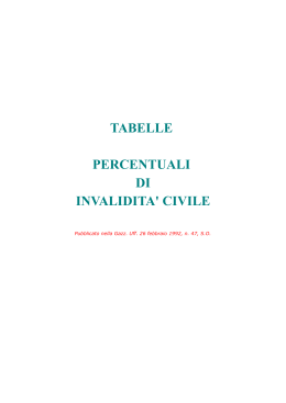 tabelle percentuali di invalidita` civile