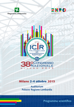 Milano 2-4 ottobre 2015 Programma scientifico