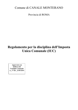 Regolamento IUC - Comune di Canale Monterano
