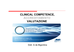 Clinical competence, accreditamento valutazione