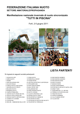 TUTTI IN PISCINA - Federazione Italiana Nuoto