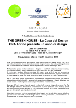 THE GREEN HOUSE - La Casa del Design CNA Torino presenta un
