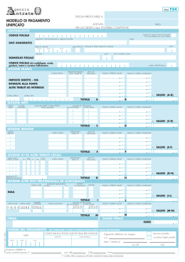 Facsimile modello F24 per contribuzione