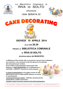 Corso Cake Decorating - Comune di Riva di Solto
