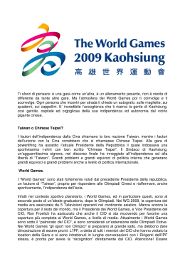 Commento del Presidente sui World Games 2009