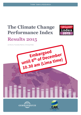 The Climate Change Performance Index Results 2015