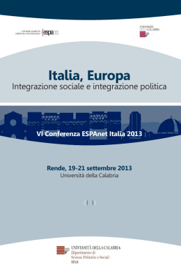 VI Conferenza ESPAnet Italia 2013