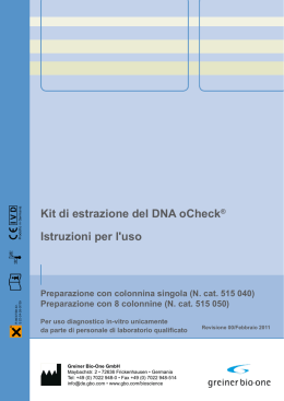 Kit di estrazione del DNA oCheck® Istruzioni per l - Greiner Bio-One