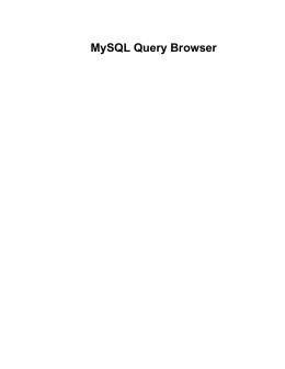 Manuale di MySQL Query Browser