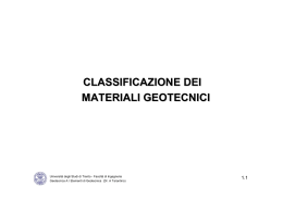 classificazione dei materiali geotecnici