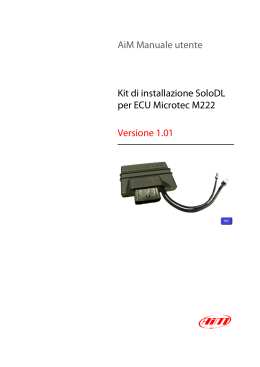 AiM Manuale utente Kit di installazione SoloDL per ECU Microtec