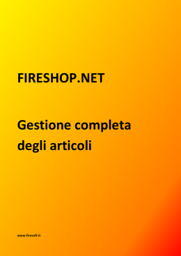 FIRESHOP.NET Gestione completa degli articoli