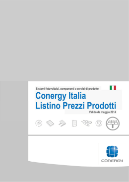conergy italia listino prezzi prodotti