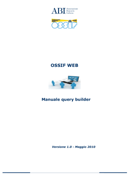 OSSIF WEB Manuale query builder