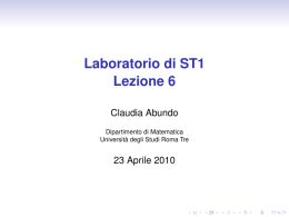 Laboratorio di ST1 Lezione 6