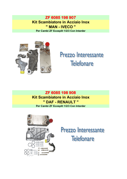 Kit Scambiatore in Acciaio Inox " DAF - RENAULT " ZF
