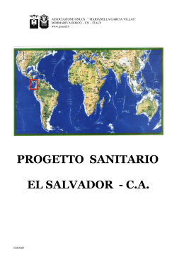 PROGETTO SANITARIO EL SALVADOR - C.A.