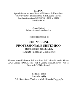 COUNSELING PROFESSIONALE SISTEMICO