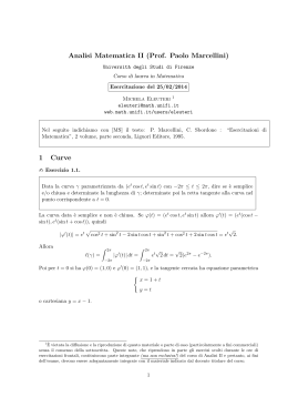 Analisi Matematica II (Prof. Paolo Marcellini) 1 Curve