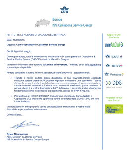 Come contattare il Customer Service Europe IATA (1° novembre 2015)