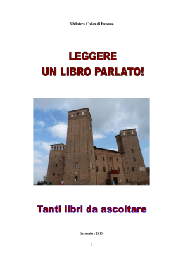 Audiolibri - Biblioteca di Fossano