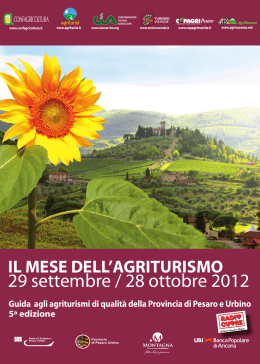 il mese dell`agriturismo - Turismo Pesaro e Urbino