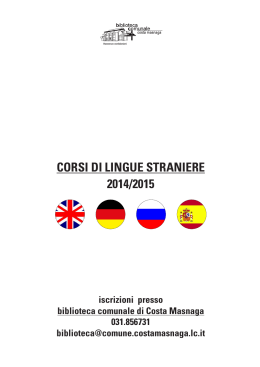 CORSI DI LINGUE STRANIERE 2014/2015