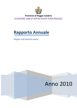 report SUAP versione 2010 - home — Provincia di Reggio Calabria
