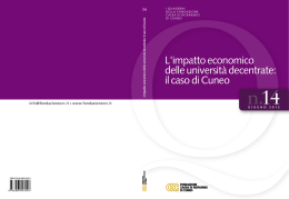 l`impatto economico delle università decentrate: il caso di Cuneo