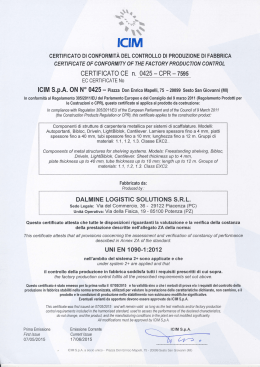 Certificato UNI EN 1090 - Dalmine Logistic Solutions