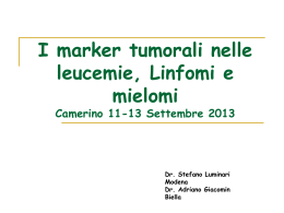 I marker tumorali nelle leucemie, linfomi e mielomi: definizioni