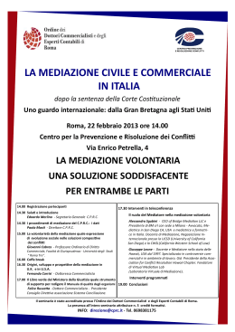 La Mediazione Civile e Commerciale in Italia