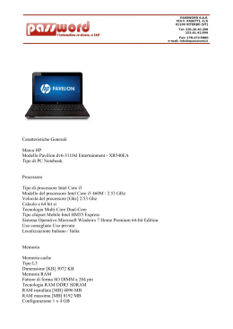 XR540EA Tipo di PC Notebook Processore Tipo d