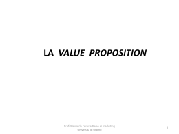 la progettazione della value proposition