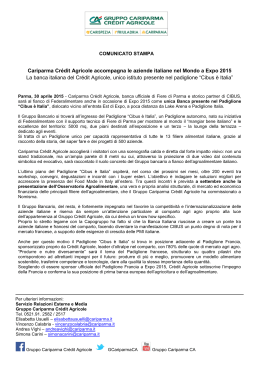 Cariparma Crédit Agricole accompagna le aziende italiane nel