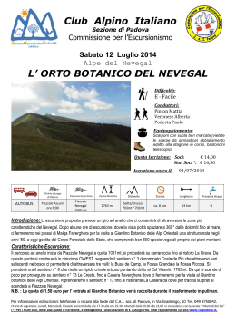 Club Alpino Italiano L` ORTO BOTANICO DEL NEVEGAL