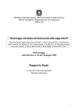 Relazione finale monitoraggio Dir. 56/05 a cura del Referente