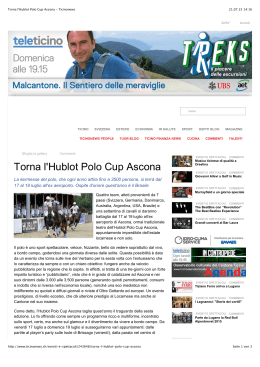 Torna l`Hublot Polo Cup Ascona - Ticinonews