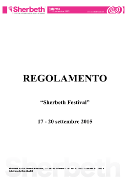 REGOLAMENTO - Sherbeth Festival