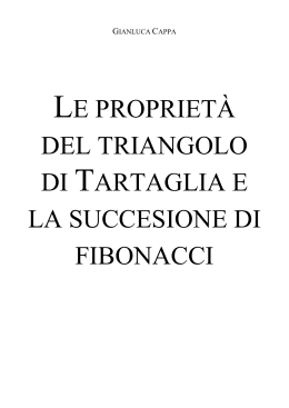 Le proprietà del triangolo di Tartaglia e la sucessione di Fibonacci(G