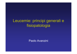 Leucemie: principi generali e fisiopatologia