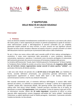Report - Calcio Solidale