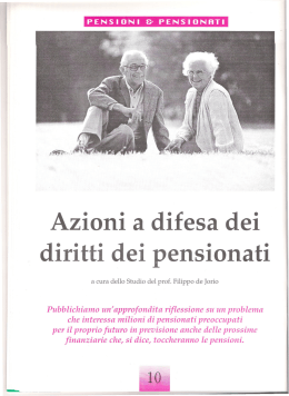 Azioni a difesa dei diritti dei pensionati