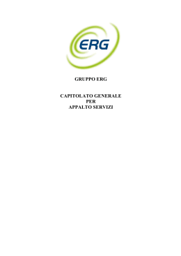 Capitolato Generale Appalto Servizi- Gruppo ERG