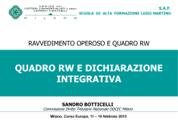 quadro rw e dichiarazione integrativa